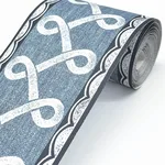 Chesapeake Scalloped Ribbon Border wallpaper, color Blue, SKU 4148-14505