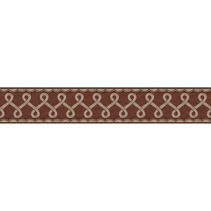 Chesapeake Scalloped Ribbon Border wallpaper, color Red, SKU 4148-14506