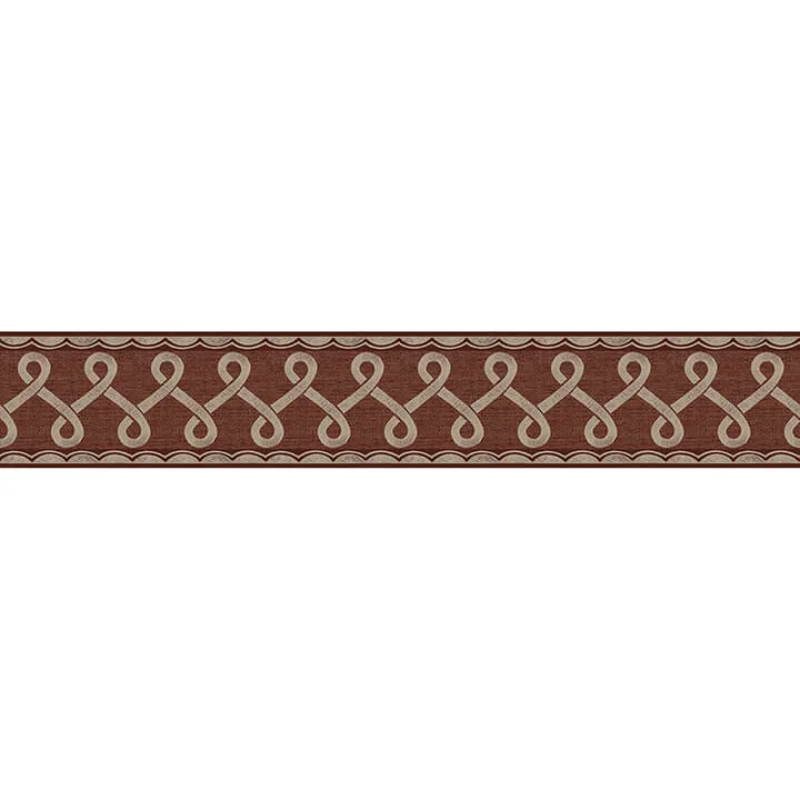 Chesapeake Scalloped Ribbon Border wallpaper, color Red, SKU 4148-14506