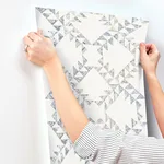 Chesapeake Scrap Quilt - Denim Wallpaper | Buy Online Chesapeake Scrap Quilt wallpaper, color Denim, SKU 4142-72628