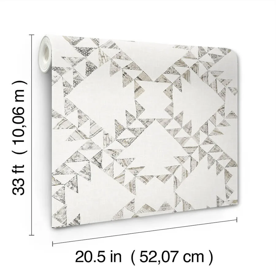 Chesapeake Scrap Quilt - Grey Wallpaper | Buy Online Chesapeake Scrap Quilt wallpaper, color Grey, SKU 4142-72630