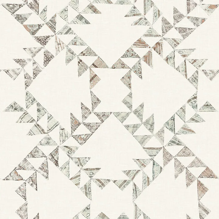 Chesapeake Scrap Quilt wallpaper, color Light Brown, SKU 4142-72631