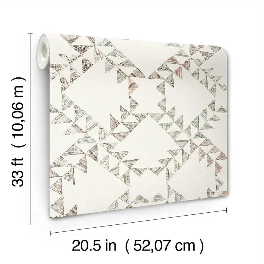 Chesapeake Scrap Quilt - Light Brown Wallpaper | Buy Online Chesapeake Scrap Quilt wallpaper, color Light Brown, SKU 4142-72631