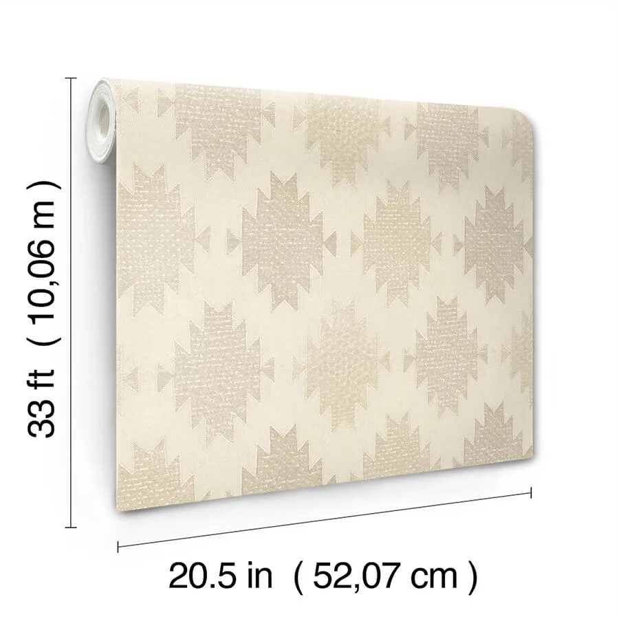 Chesapeake Stitched Heirloom wallpaper, color Khaki, SKU 4142-72662