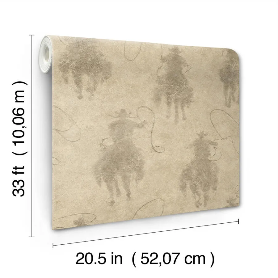 Chesapeake Stockman Silhouette wallpaper, color Khaki, SKU 4142-72640
