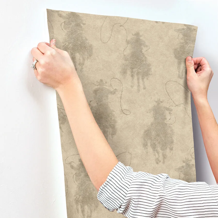 Chesapeake Stockman Silhouette wallpaper, color Khaki, SKU 4142-72640