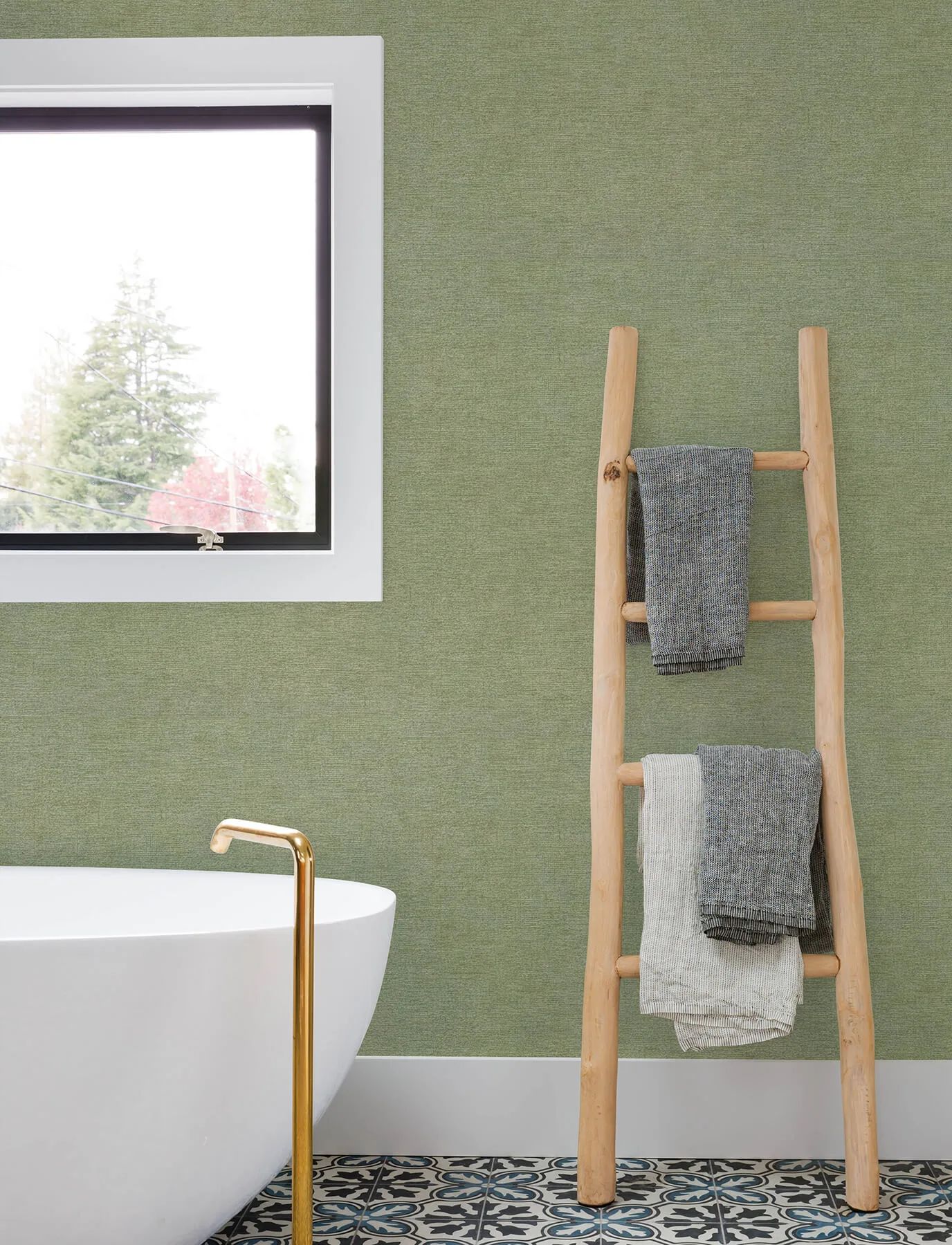 Chesapeake Tansy wallpaper, color Green, SKU 4191-83041