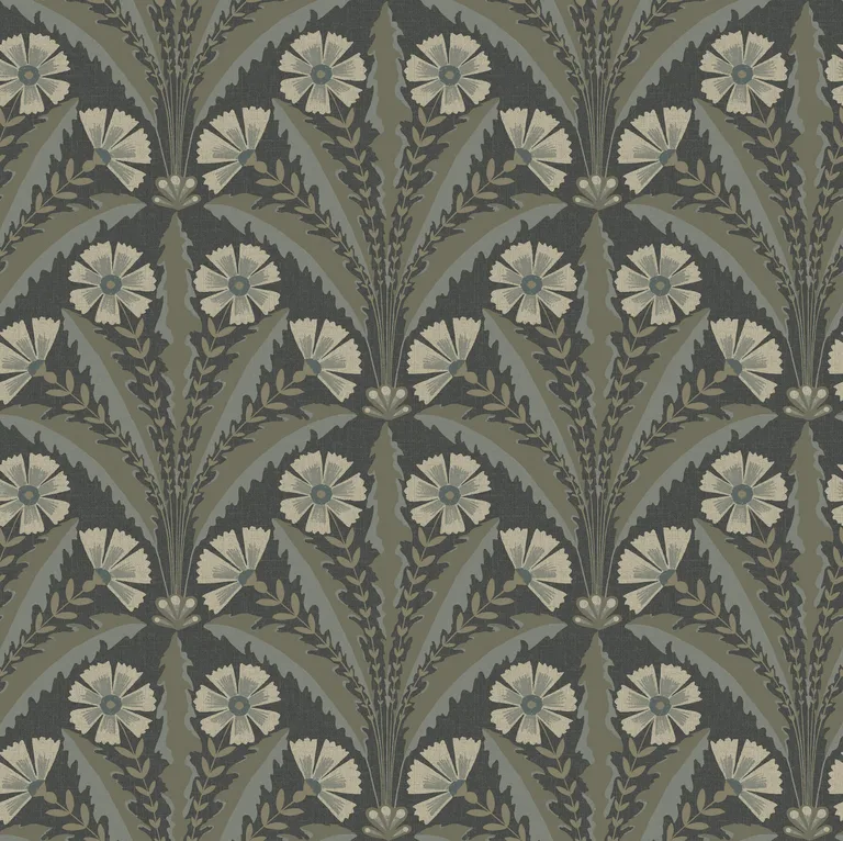 Chesapeake Tap Root wallpaper, color Charcoal, SKU 4169-27601