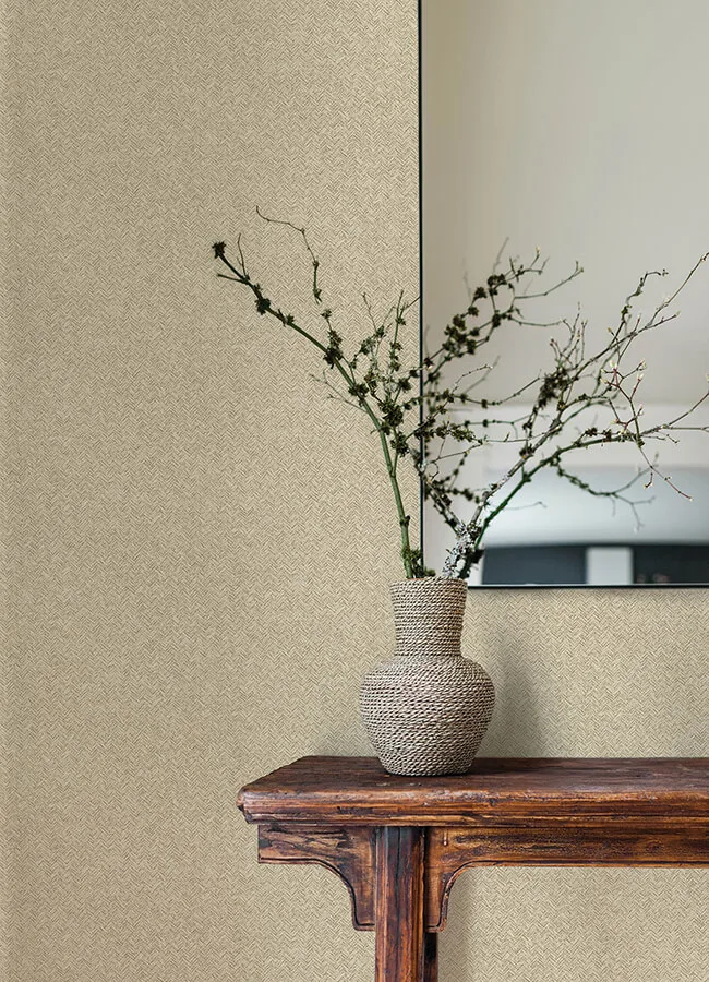 Chesapeake Woven Basket wallpaper, color Khaki, SKU 4142-72641
