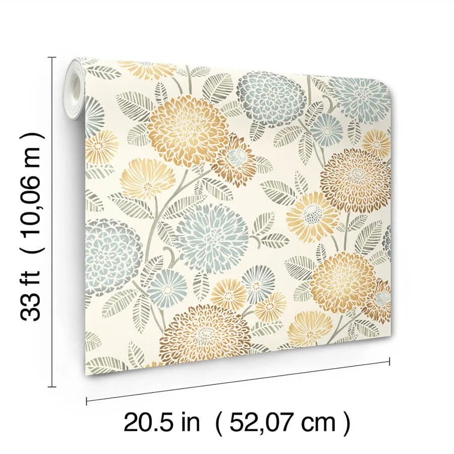 Chesapeake Zalipie wallpaper, color Apricot, SKU 3125-72326