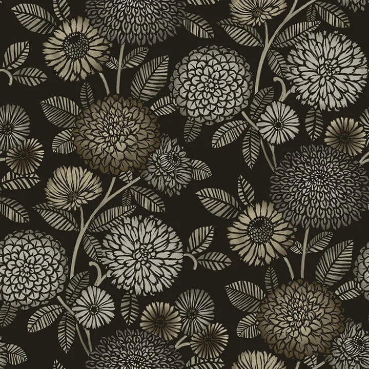 Chesapeake Zalipie wallpaper, color Black, SKU 3125-72327