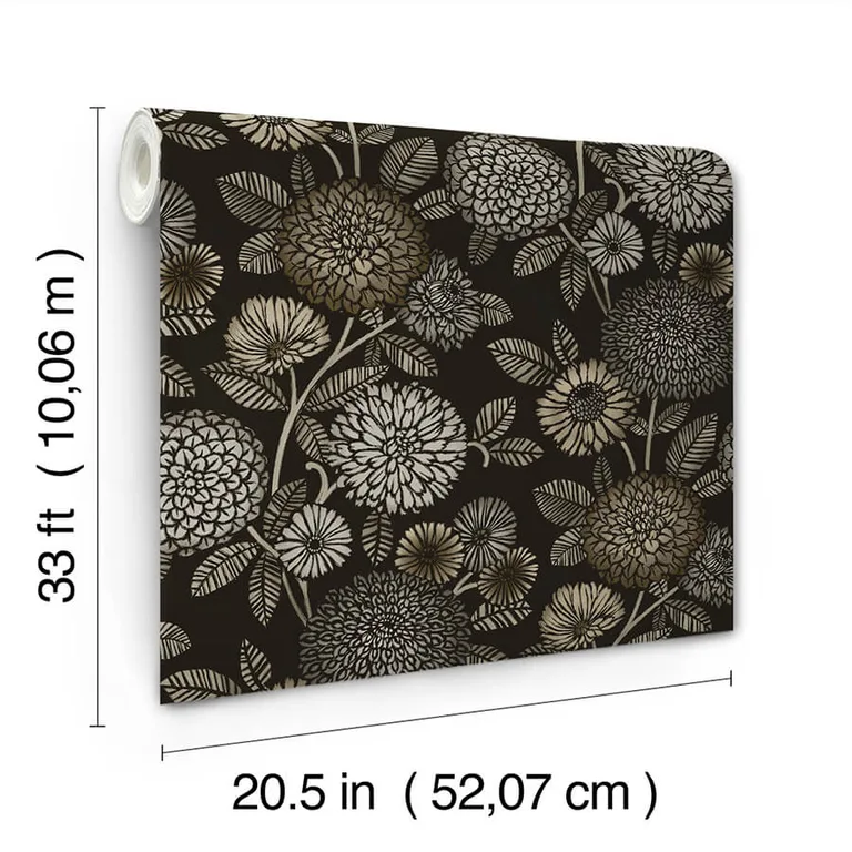Chesapeake Zalipie wallpaper, color Black, SKU 3125-72327