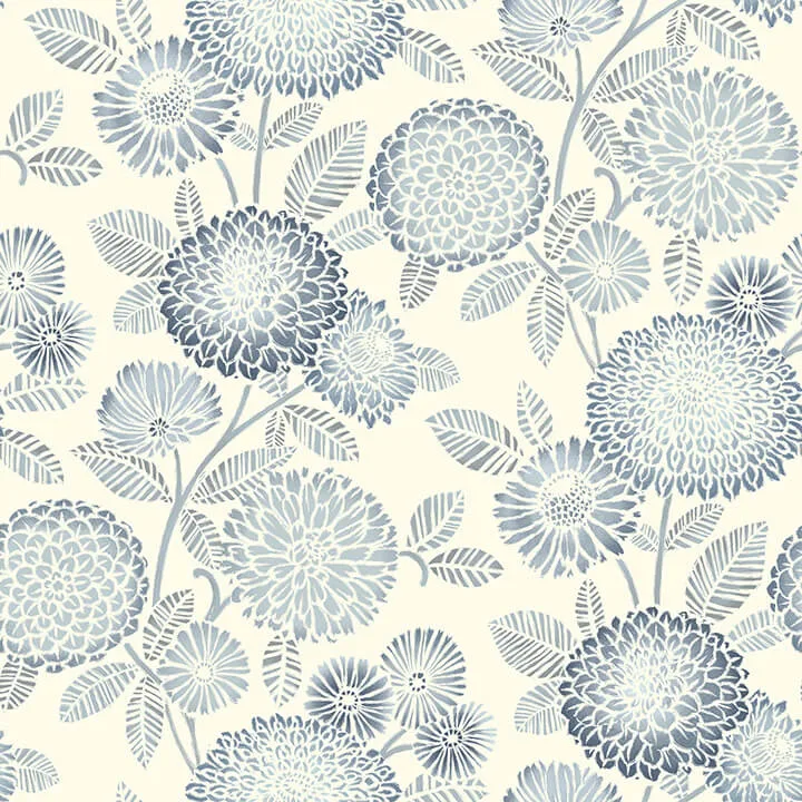 Chesapeake Zalipie wallpaper, color Blue, SKU 3125-72328