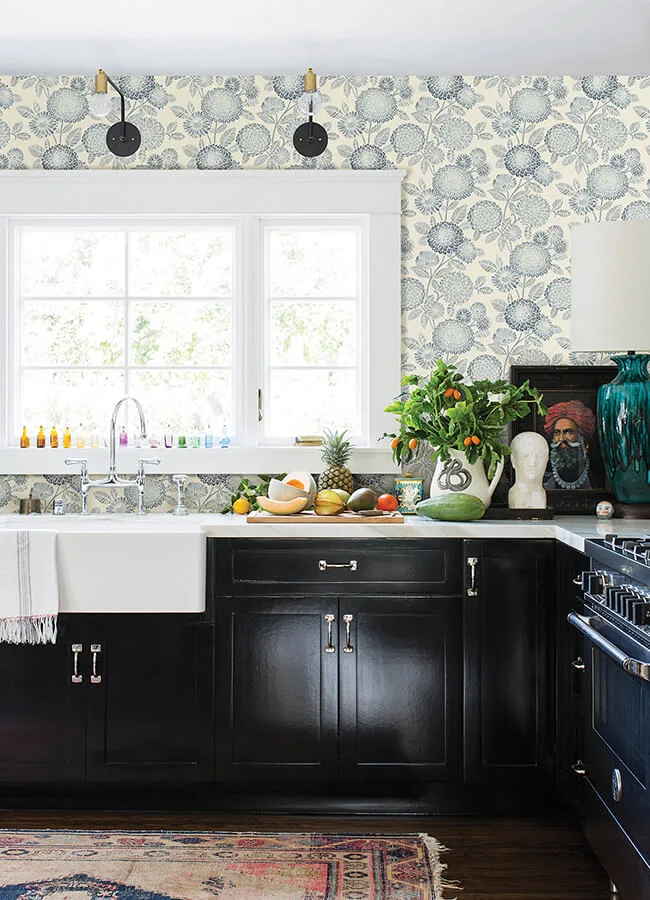 Chesapeake Zalipie wallpaper, color Blue, SKU 3125-72328
