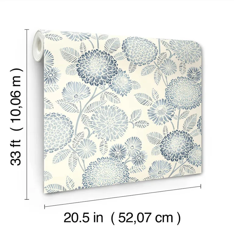 Chesapeake Zalipie wallpaper, color Blue, SKU 3125-72328