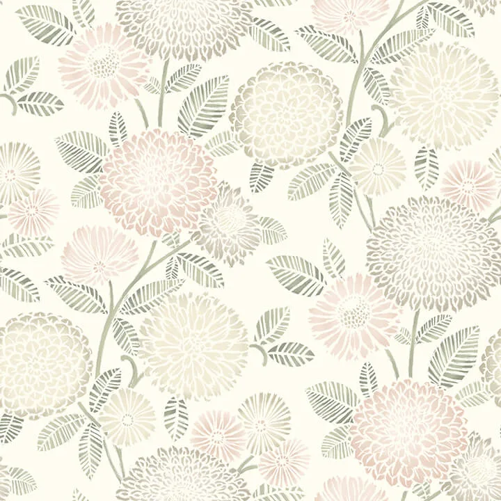Chesapeake Zalipie wallpaper, color Blush, SKU 3125-72329