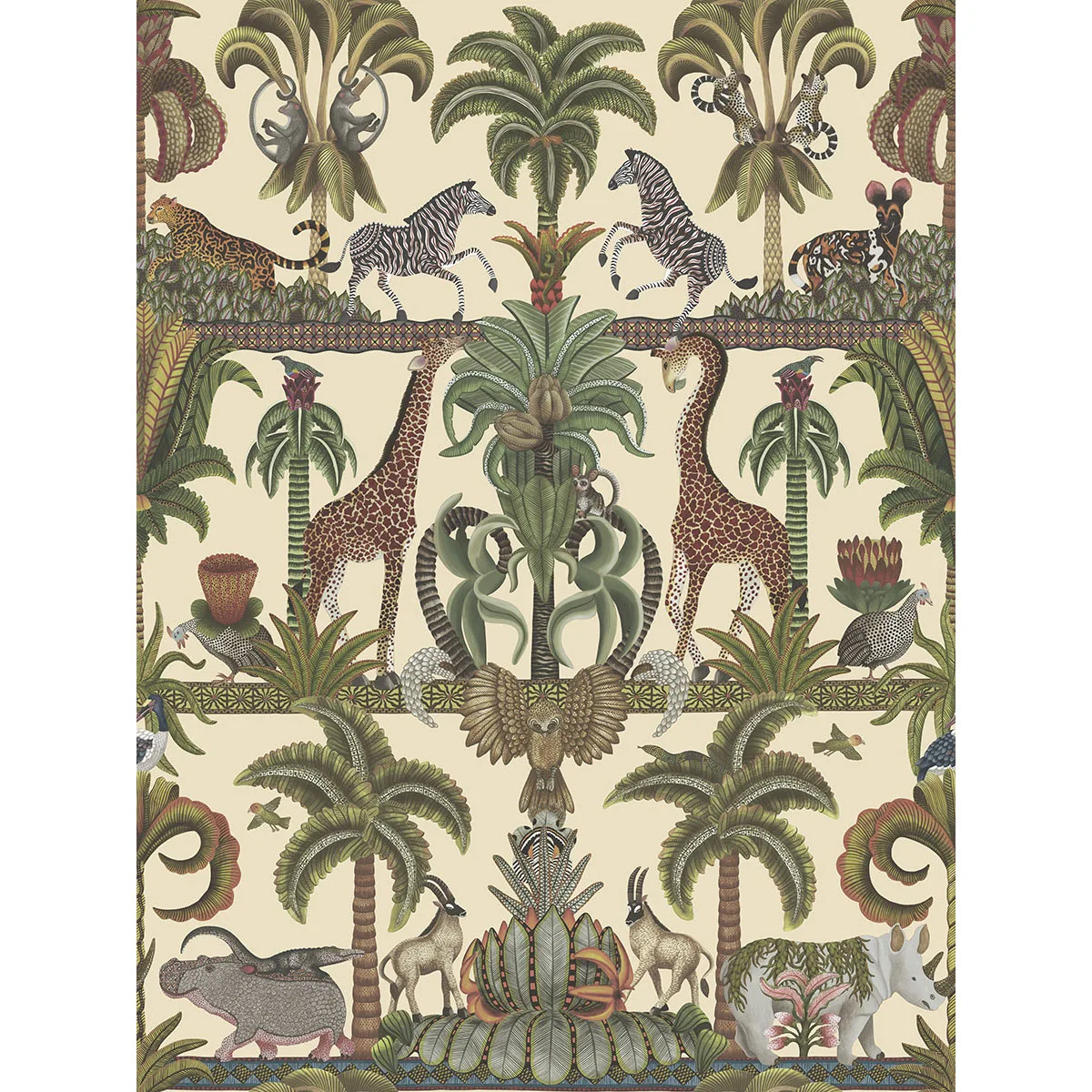 Cole & Son Afrika Kingdom in Olgreen & Spgreen/Cream (119/5026.CS.0)