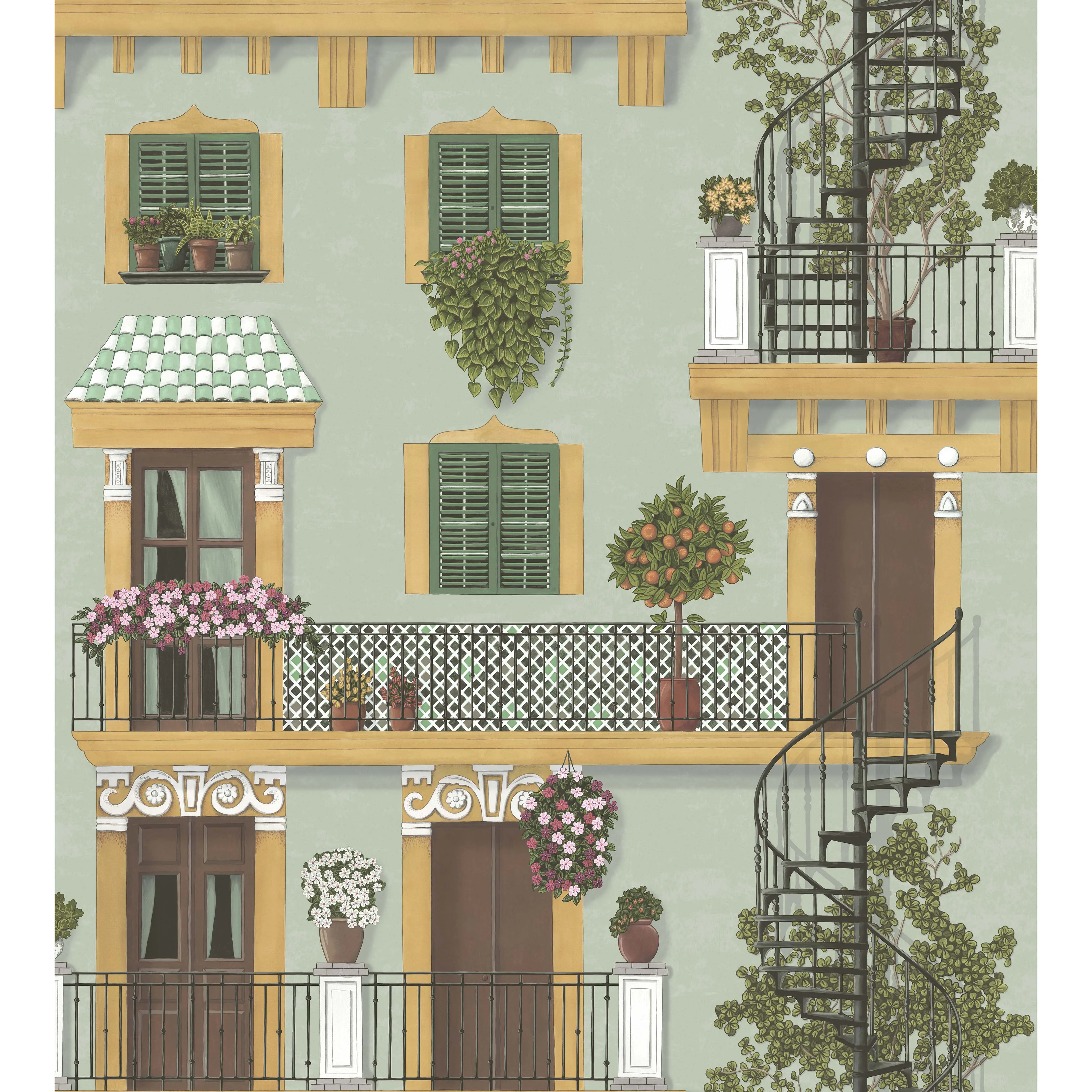 Cole & Son Alfaro in Dark Ochre & Forest Green/Duck Egg (117/4012.CS.0)