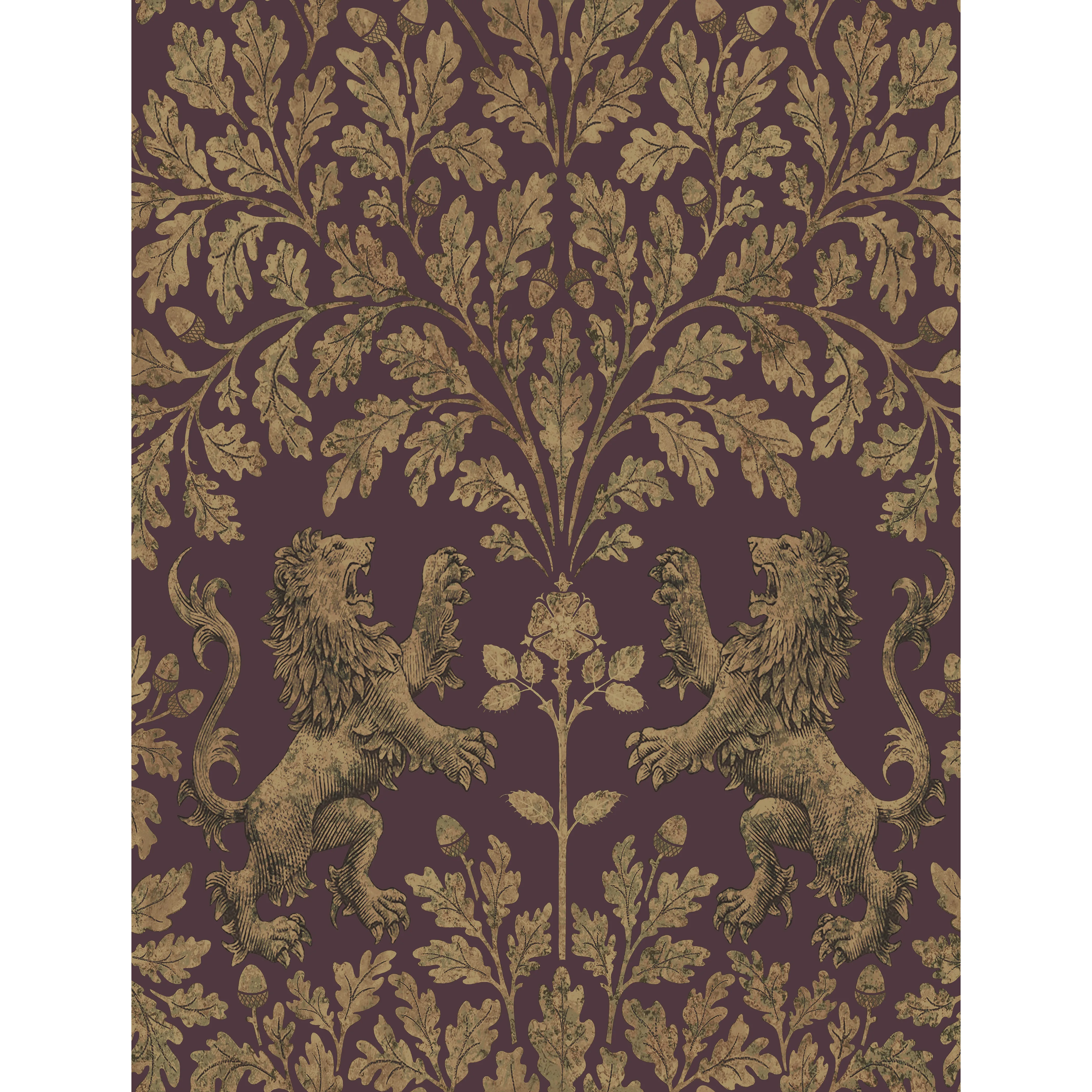 Cole & Son Boscobel Oak in Gold/Claret (116/10038.CS.0)