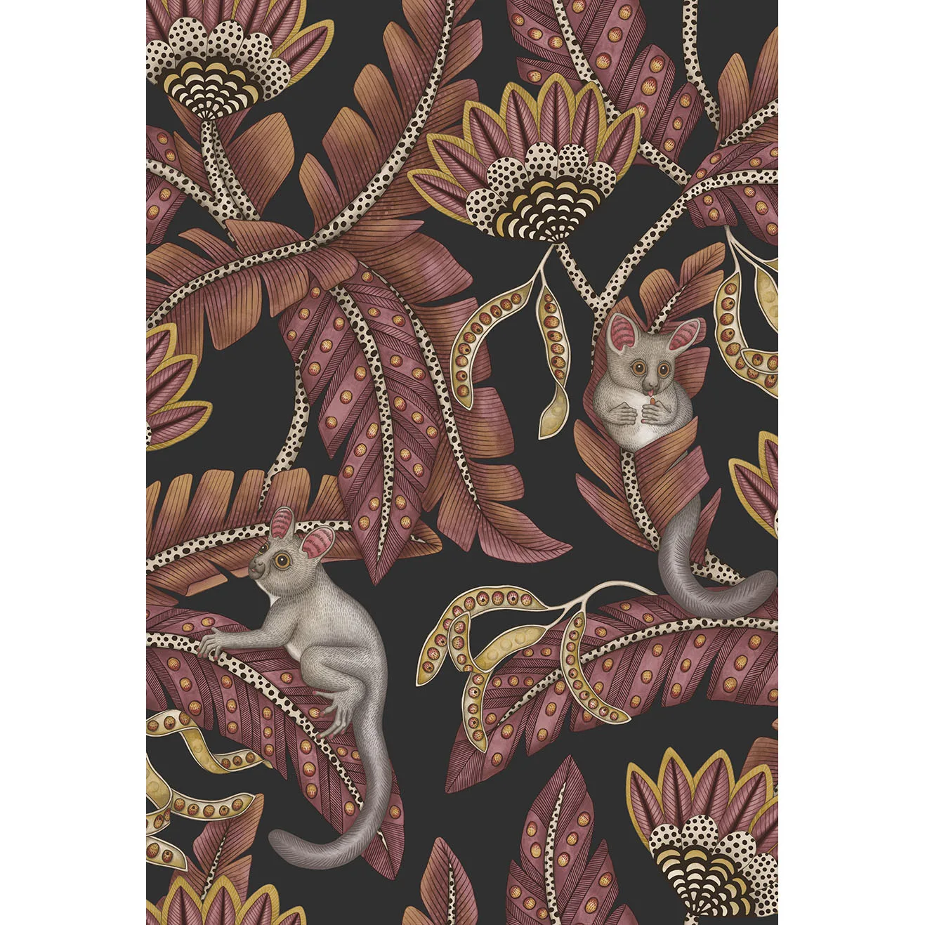 Cole & Son Bush Baby in Crmsn&mrgld/Chrcl (119/7033.CS.0)