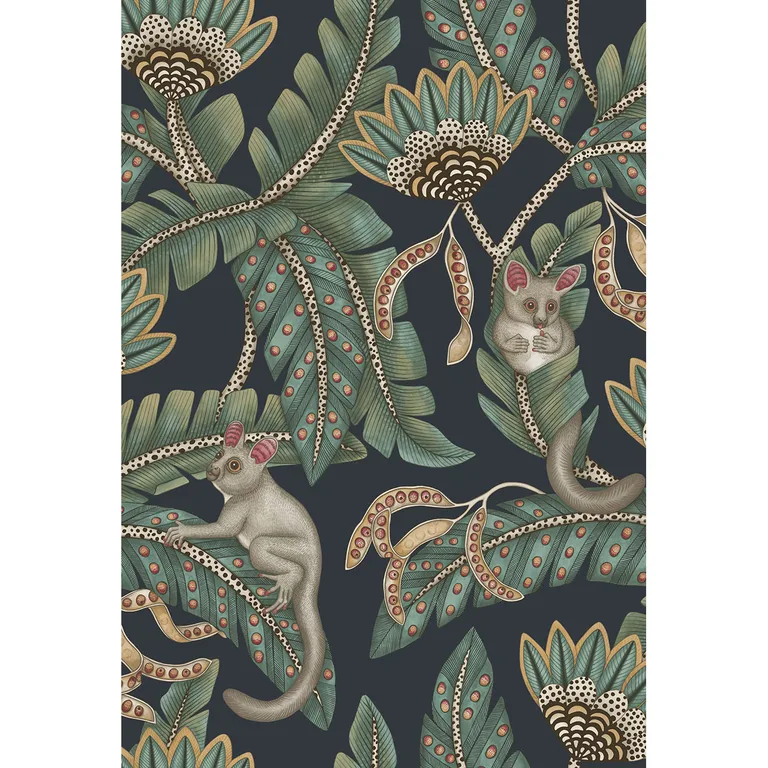 Cole & Son Bush Baby in Teal&ochre/Ink (119/7034.CS.0)