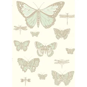 Cole & Son Butterflies & Dragonflies in Duck Egg Ivry (103/15065.CS.0)