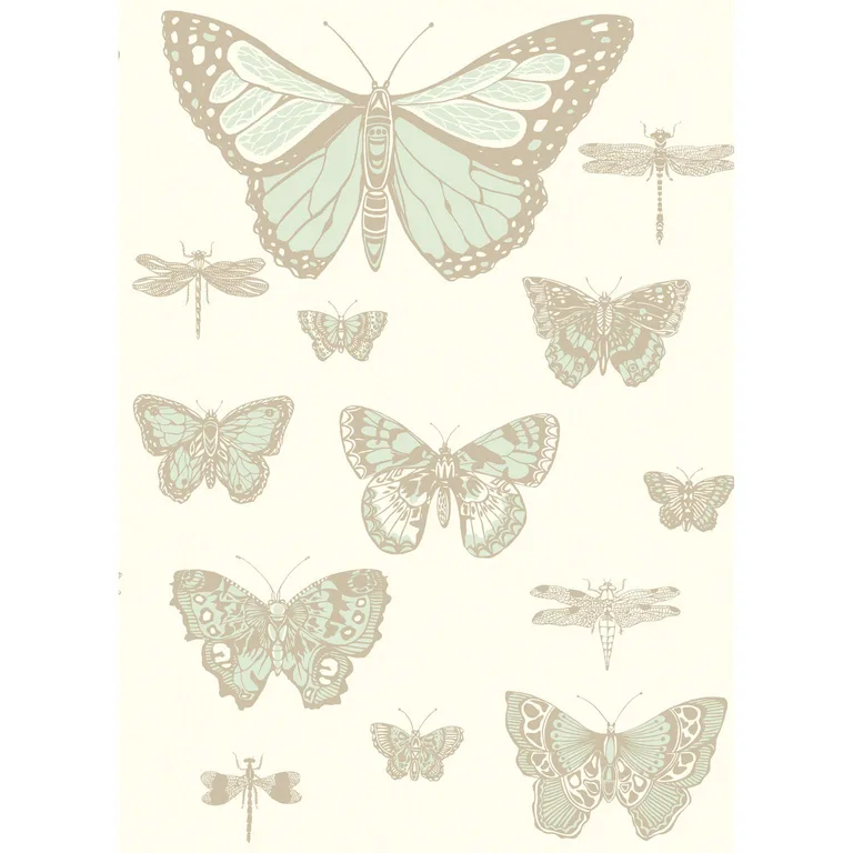 Cole & Son Butterflies & Dragonflies in Duck Egg Ivry (103/15065.CS.0)