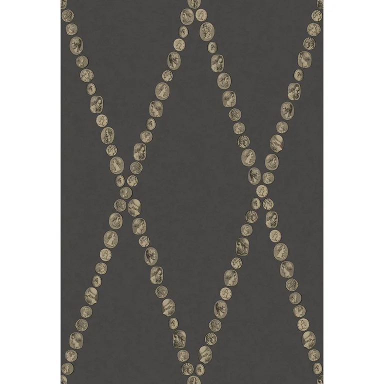 Cole & Son Cammei in Gold on Charcoal (123/4018.CS.0)