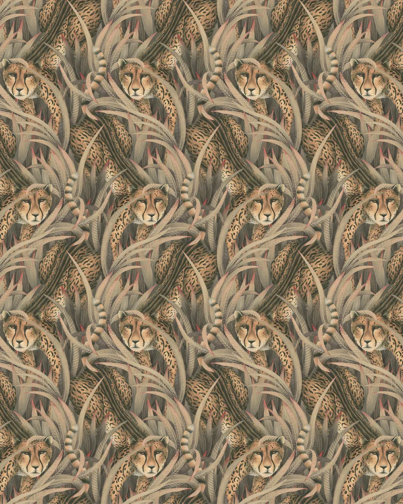 Cole & Son Cheetah Prowl in Slate (129/8044.CS.0)