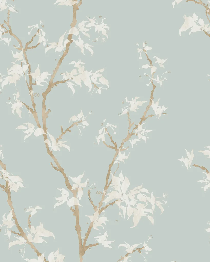 Cole & Son Chinese Branch in Duck Egg (128/3016.CS.0)