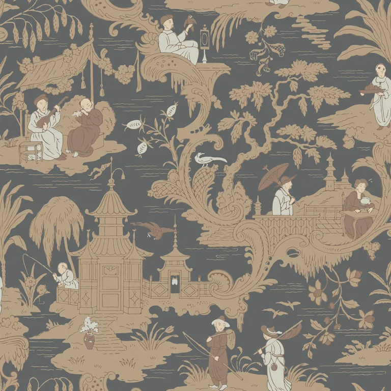 Cole & Son Chinese Toile in Charcoal (100/8040.CS.0)