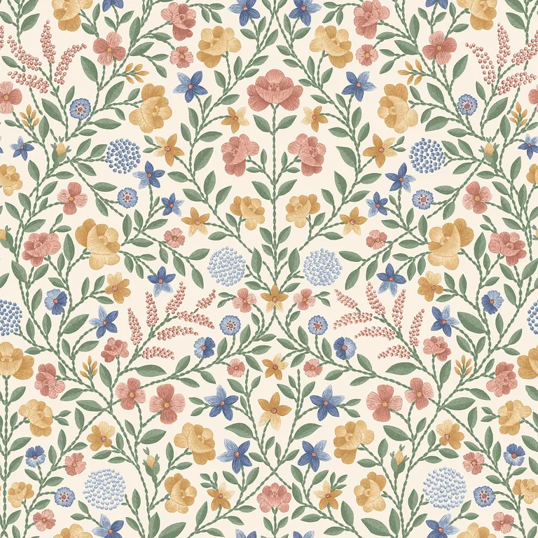 Cole & Son Court Embroidery in Coral (118/13029.CS.0)