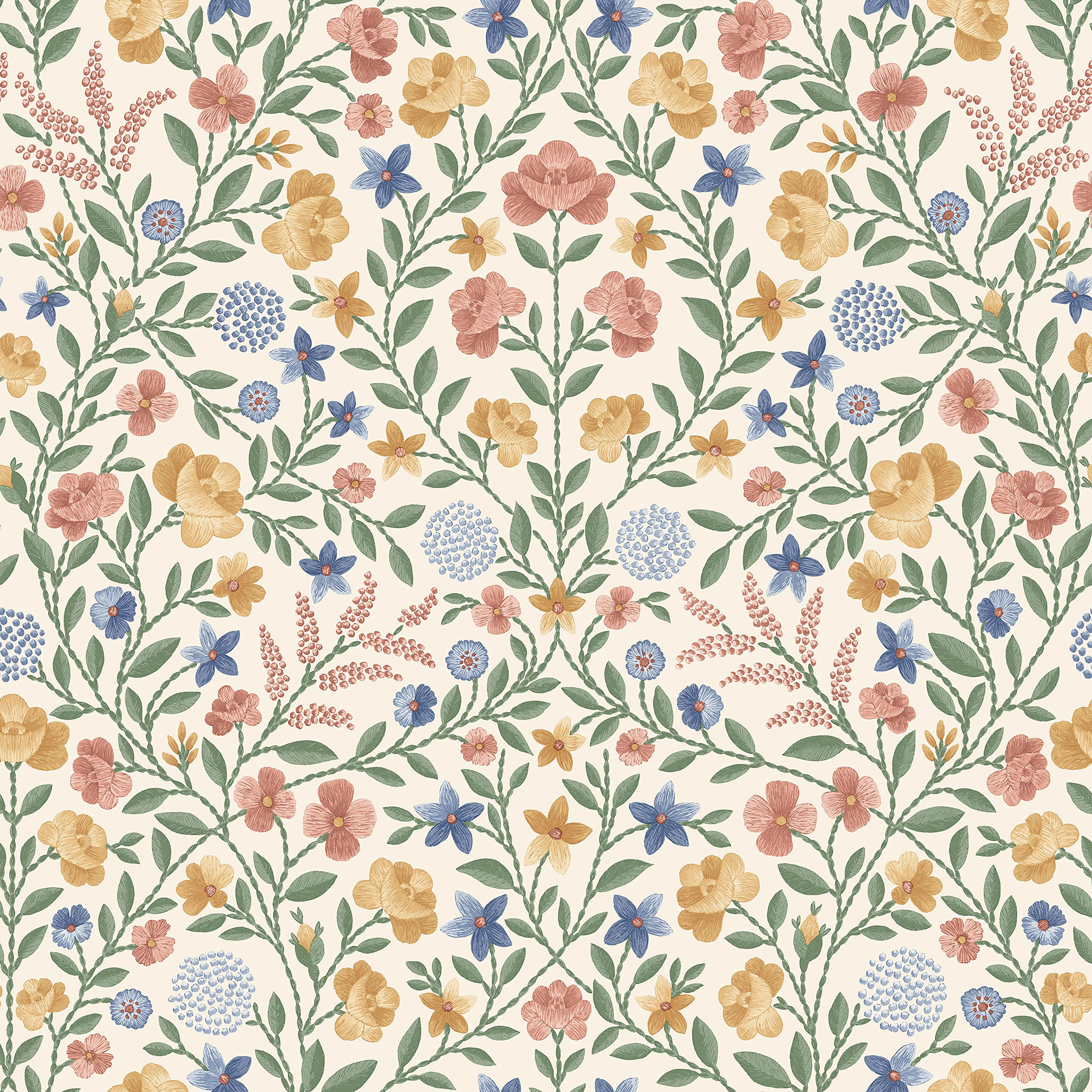 Cole & Son Court Embroidery in Coral (118/13029.CS.0)