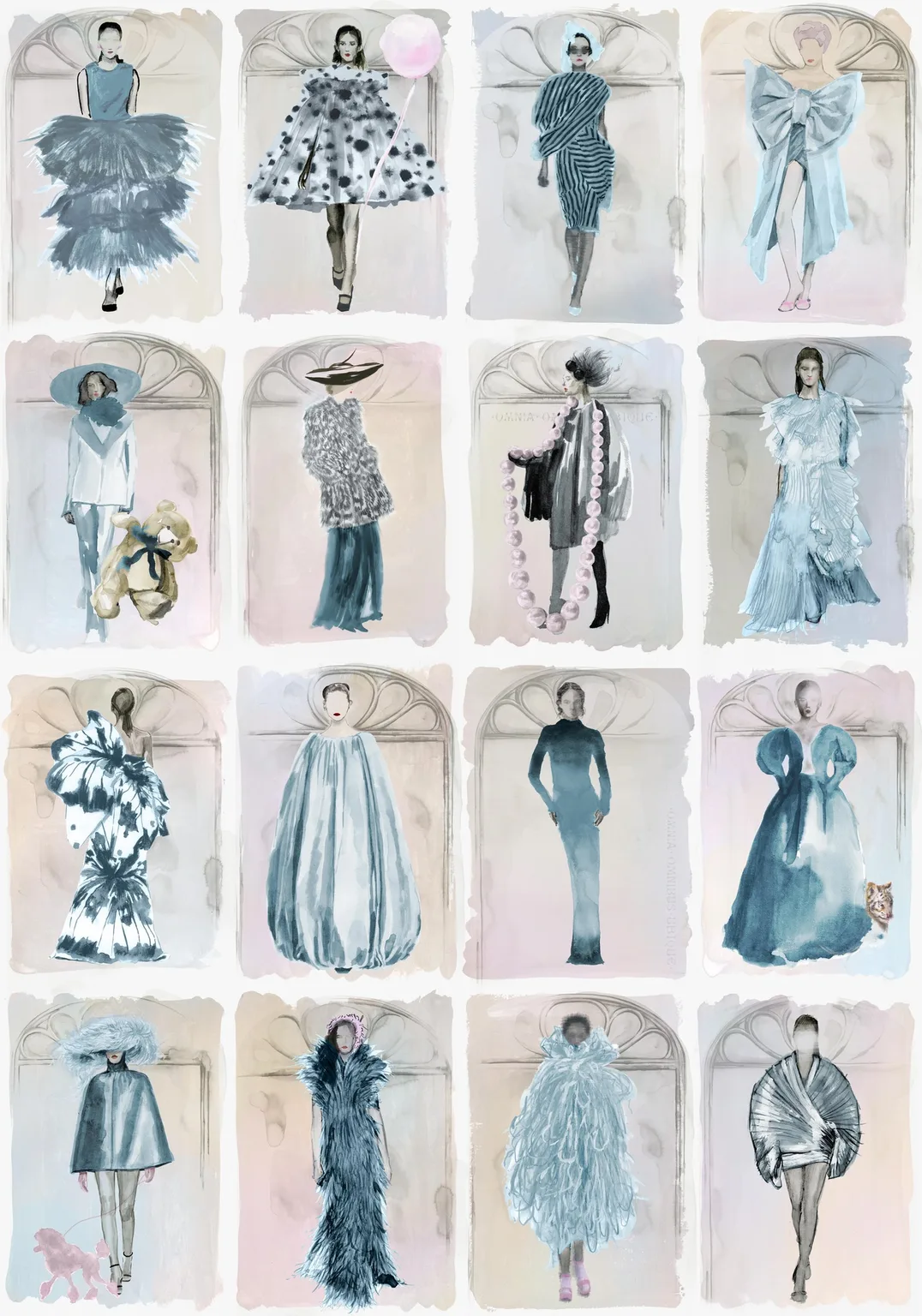 Cole & Son Couture Carousel W in Blue P (175/2010M.CS.0)