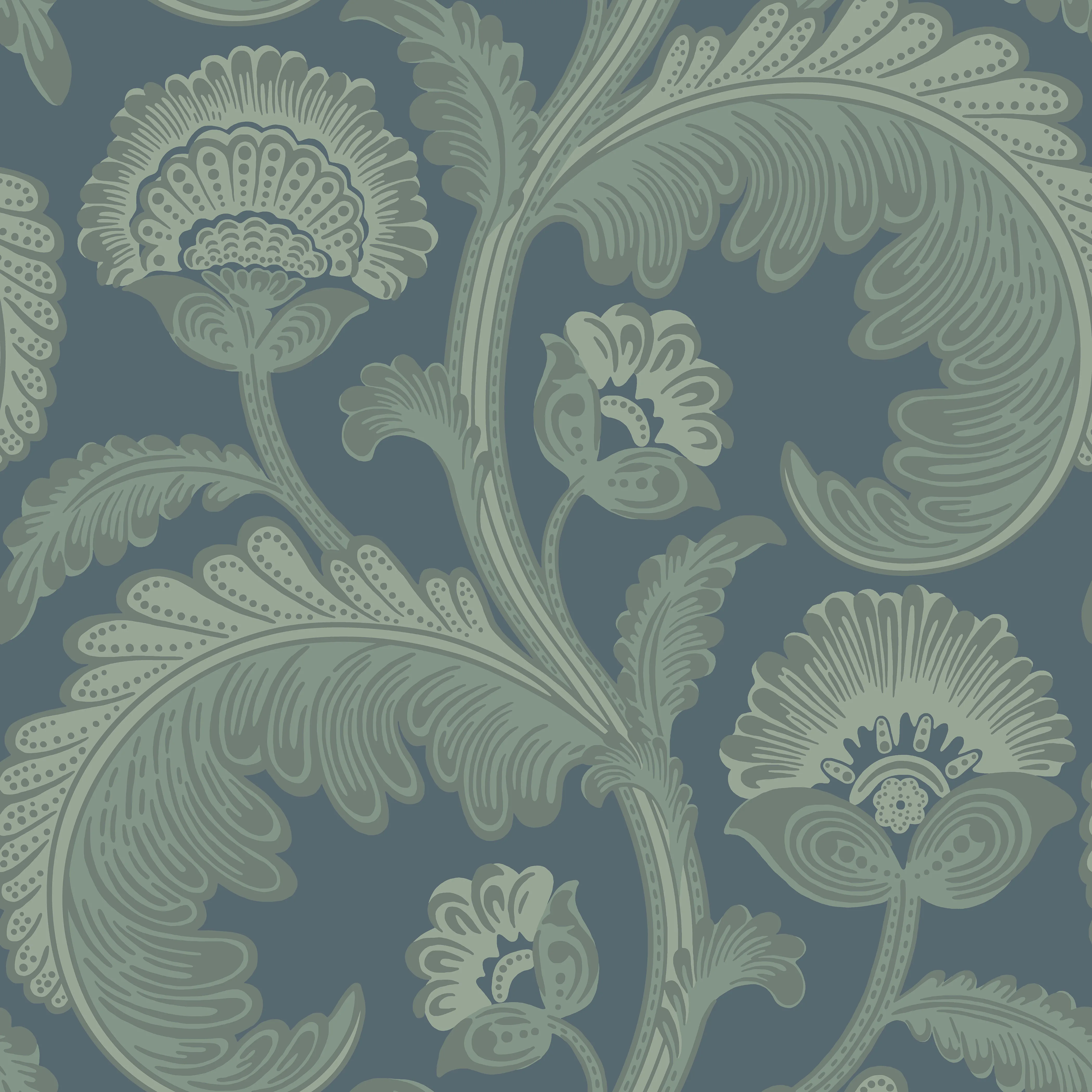 Cole & Son Fanfare Flock in Dk Egg/Pet (116/7026.CS.0)