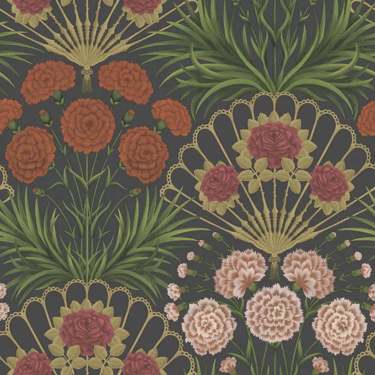 Cole & Son Flamenco Fan in Cerise/Dk Tangerine/Gold/Blk (117/14043.CS.0)
