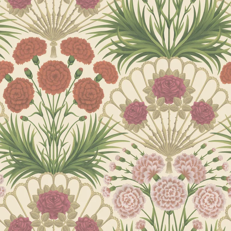 Cole & Son Flamenco Fan in Fuchsia/Rouge/Metal Gld/Cream (117/14045.CS.0)