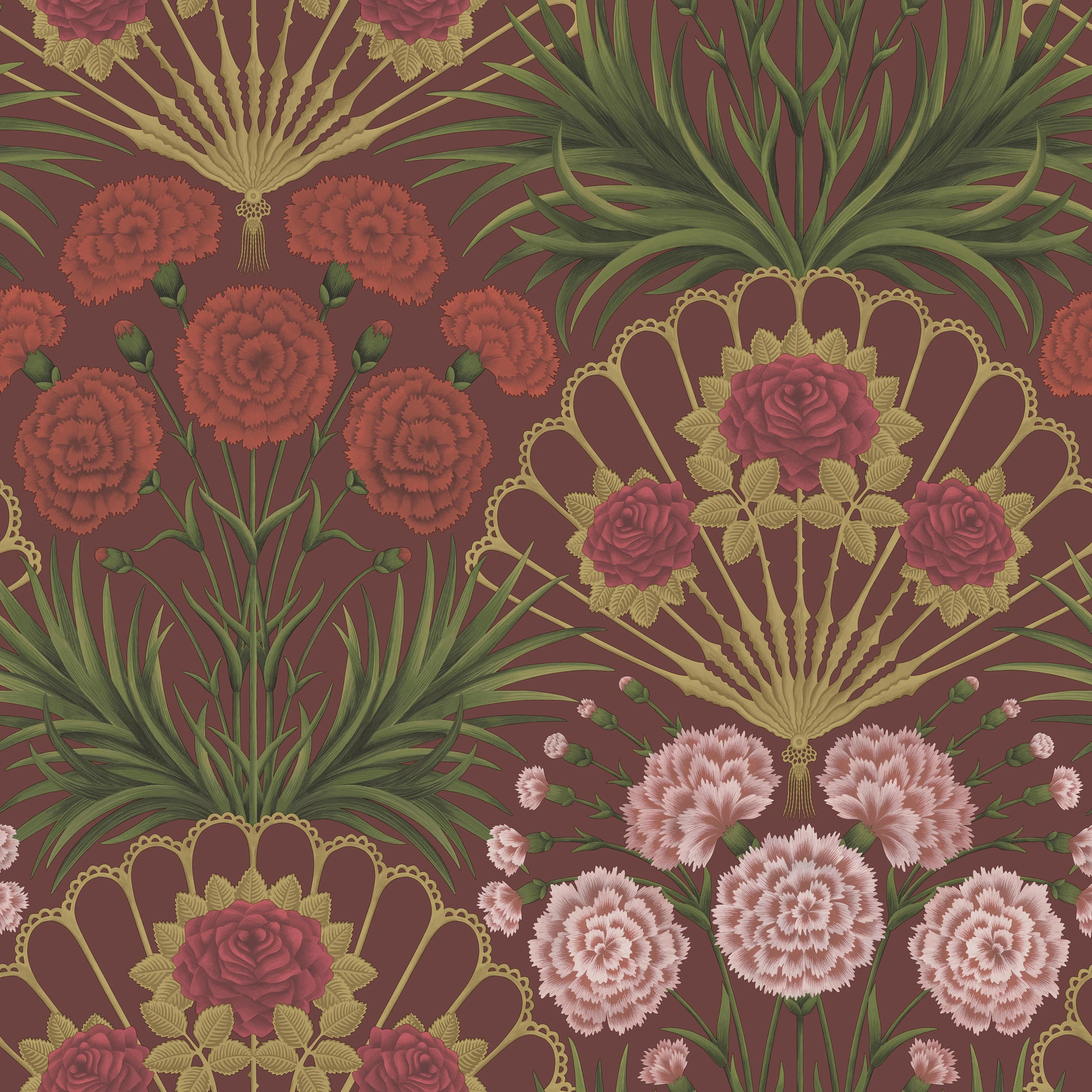 Cole & Son Flamenco Fan in Rose/Brt Rouge/M Gold/Crimson (117/14046.CS.0)