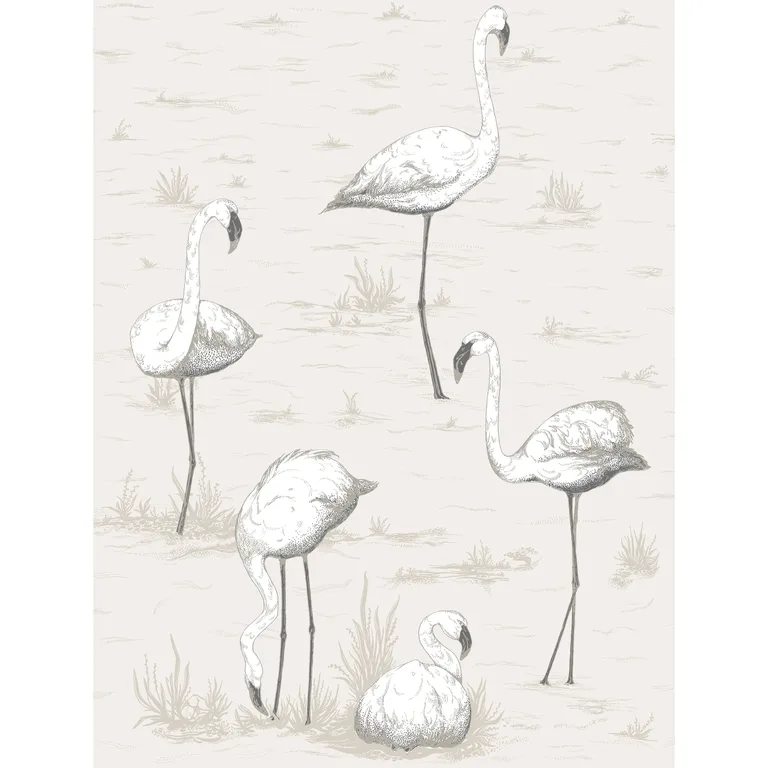 Cole & Son Flamingos in Charcoal/Wht (95/8046.CS.0)