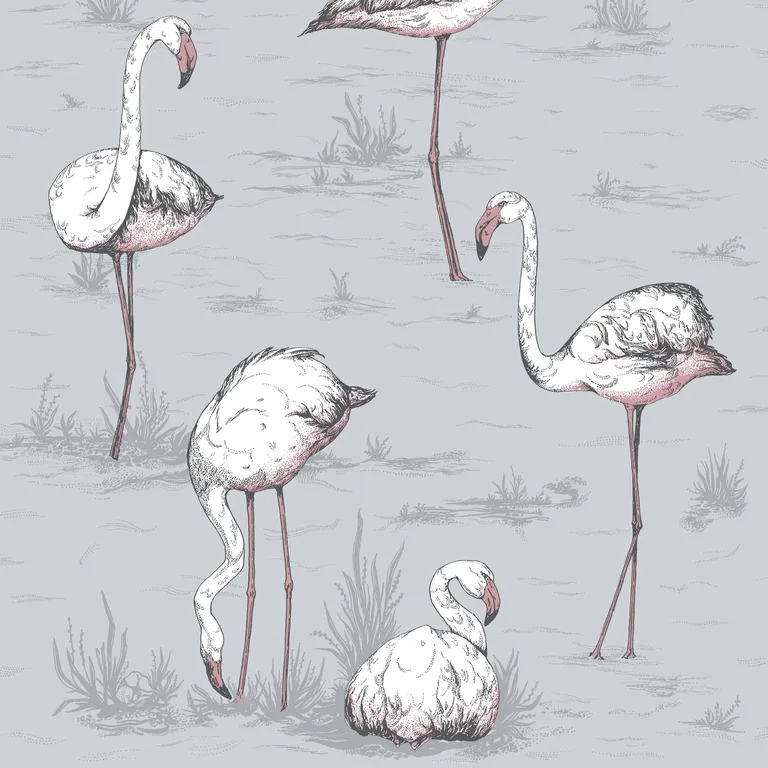 Cole & Son Flamingos in Grey (112/11040.CS.0)