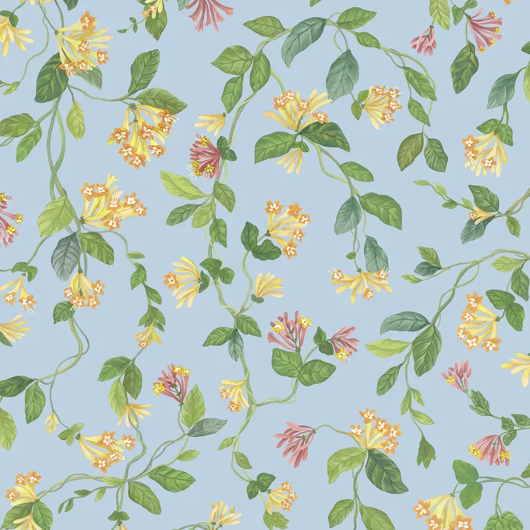 Cole & Son Flora in Blue/Orange (124/3018.CS.0)
