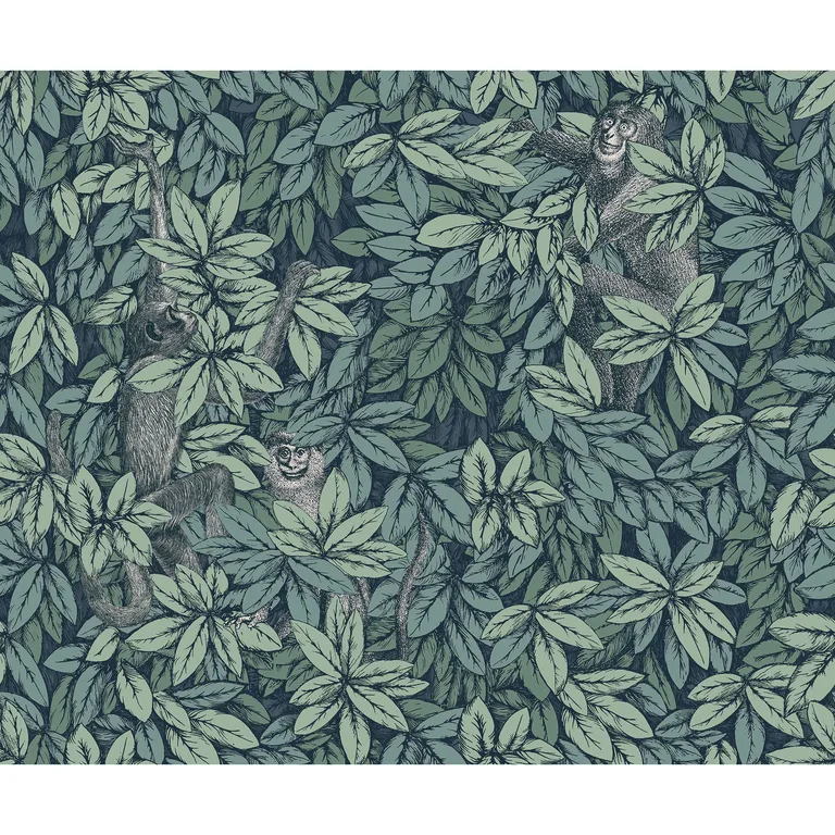 Cole & Son Foglie E Scimmie in Viridian (123/10046.CS.0)
