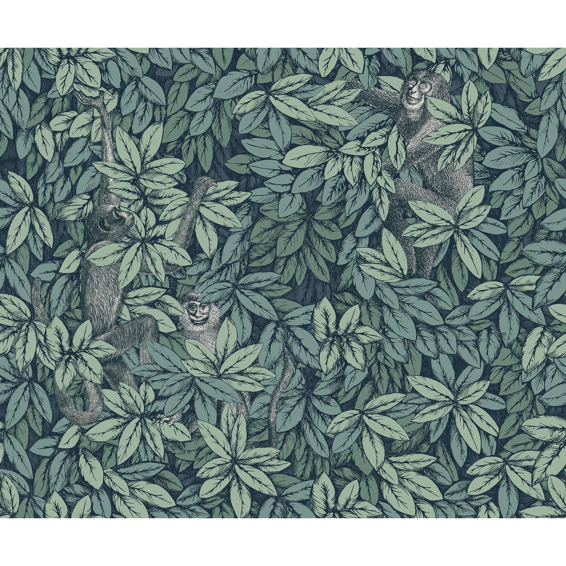 Cole & Son Foglie E Scimmie in Viridian (123/10046.CS.0)