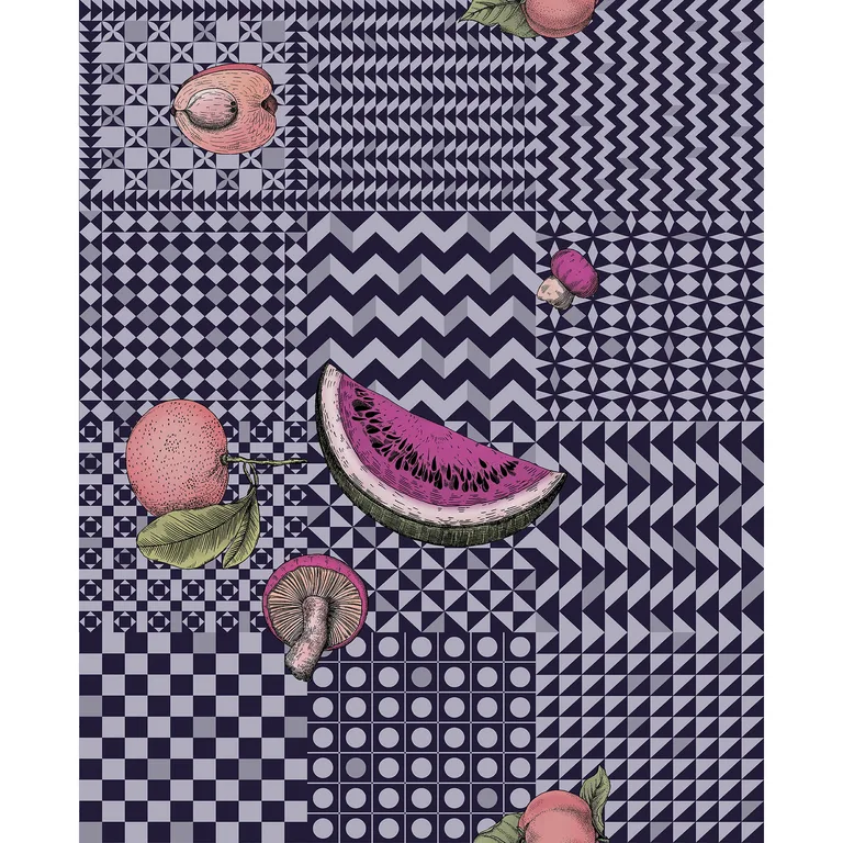 Cole & Son Frutta E Geometrico in Ink (123/6028.CS.0)