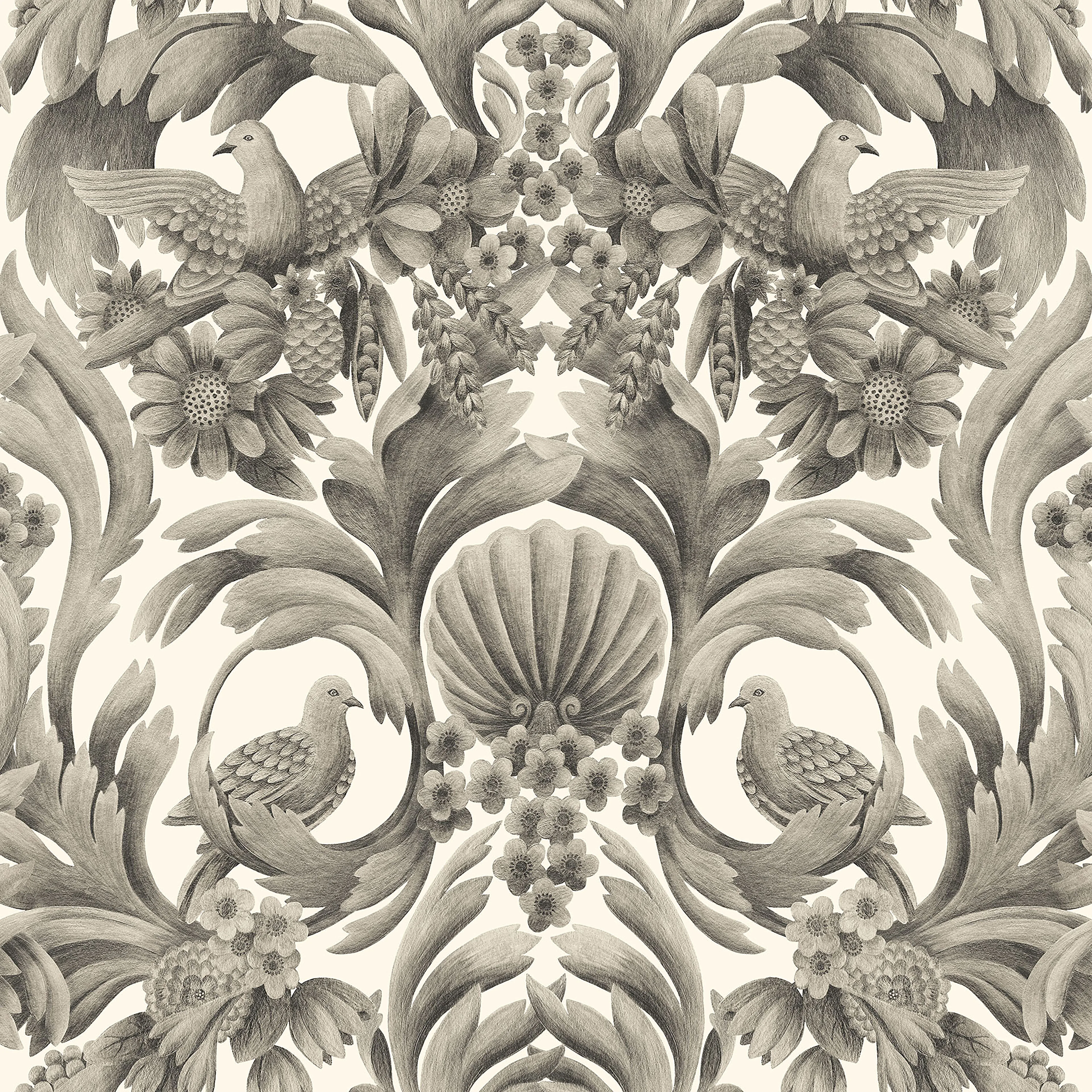 Cole & Son Gibbons Carving in Soot/Ston (118/9020.CS.0)