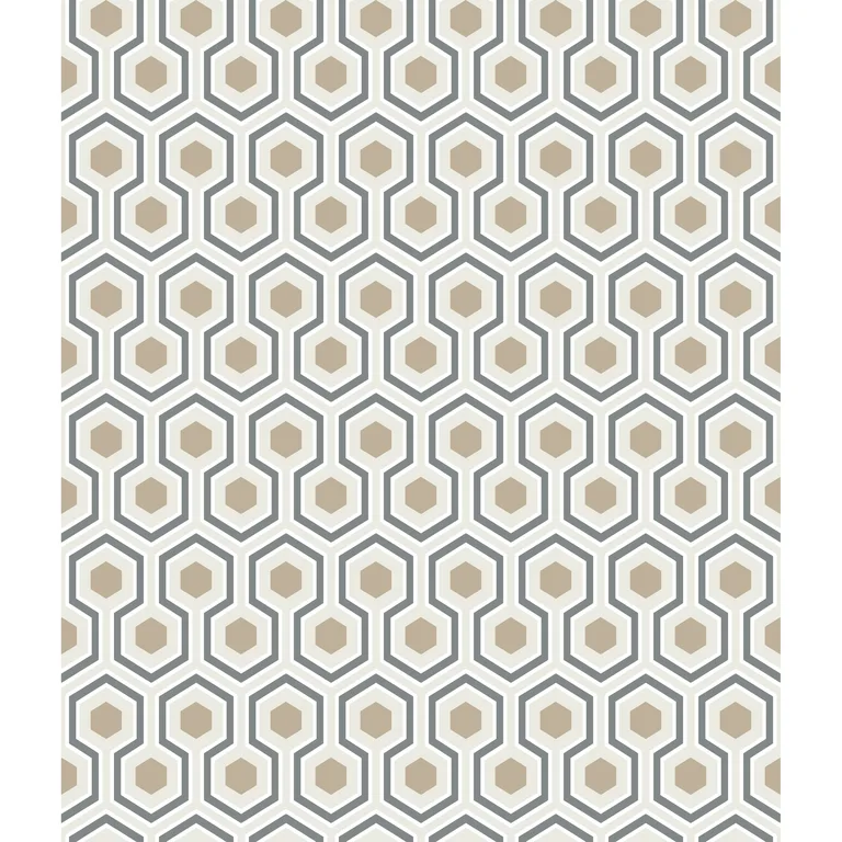 Cole & Son Hicks Hexagon in Gilver/Wt/Bk (95/3016.CS.0)
