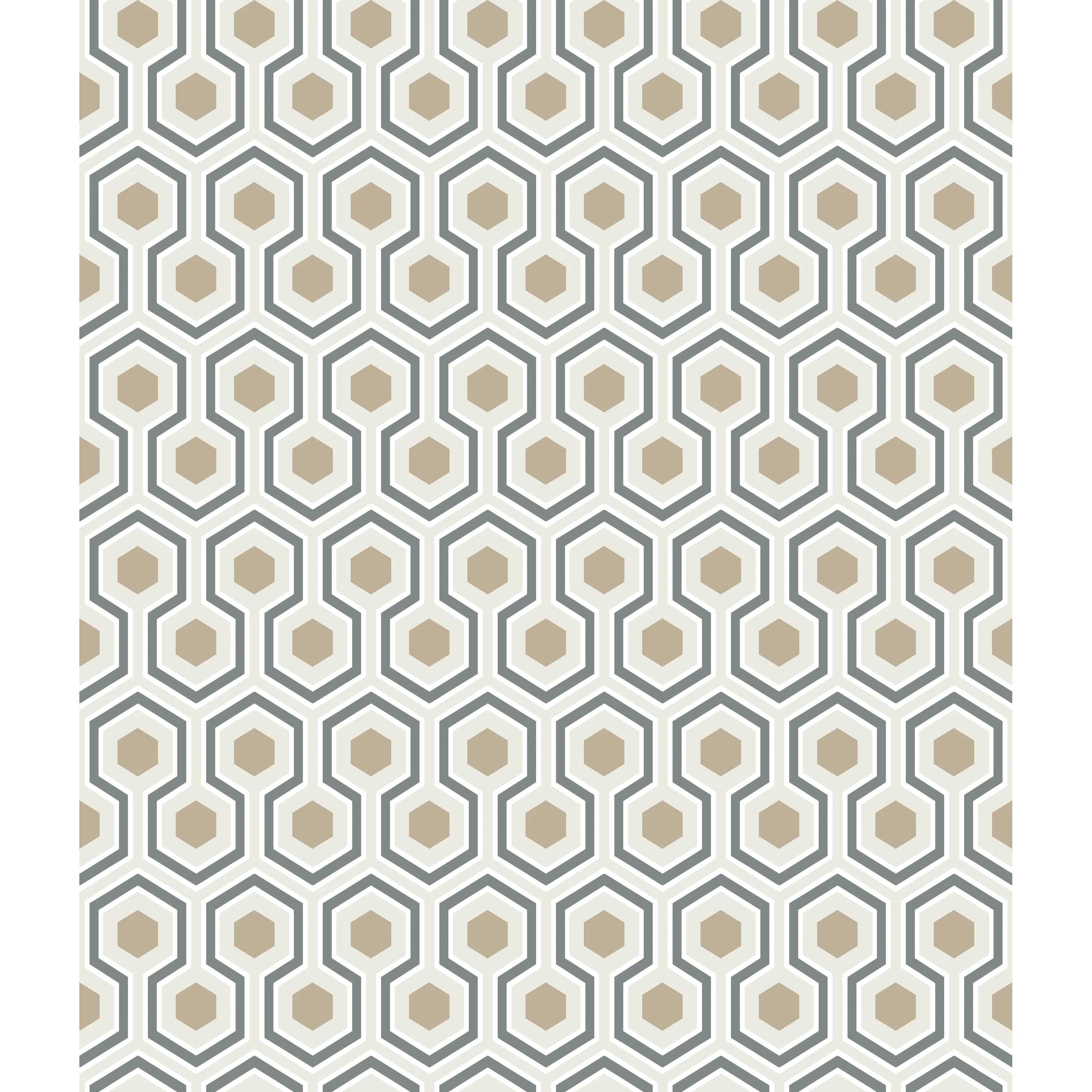 Cole & Son Hicks Hexagon in Gilver/Wt/Bk (95/3016.CS.0)