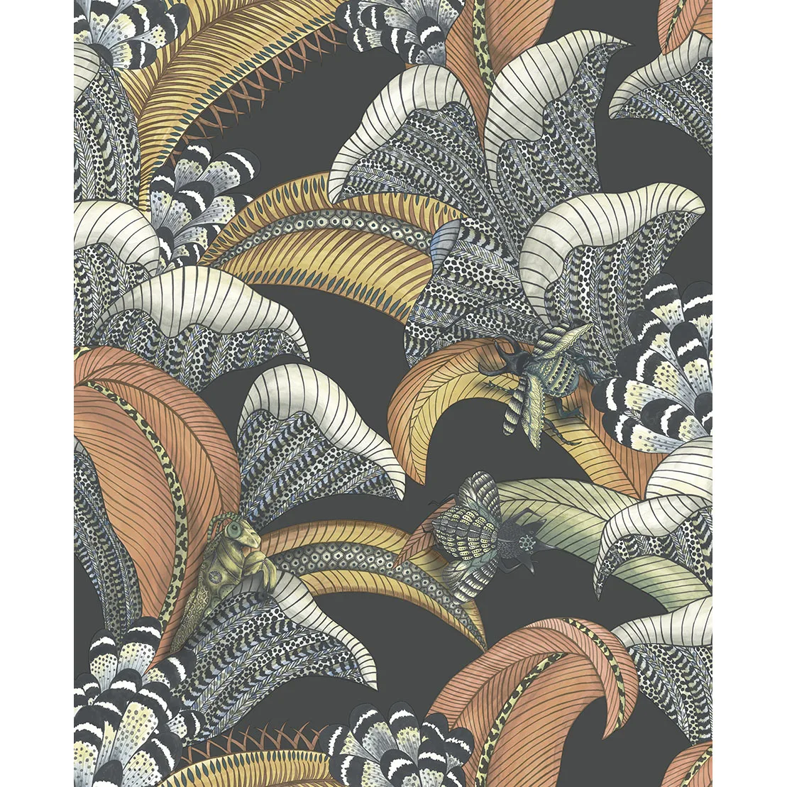 Cole & Son Hoopoe Leaves in Charcoal (119/1005.CS.0)