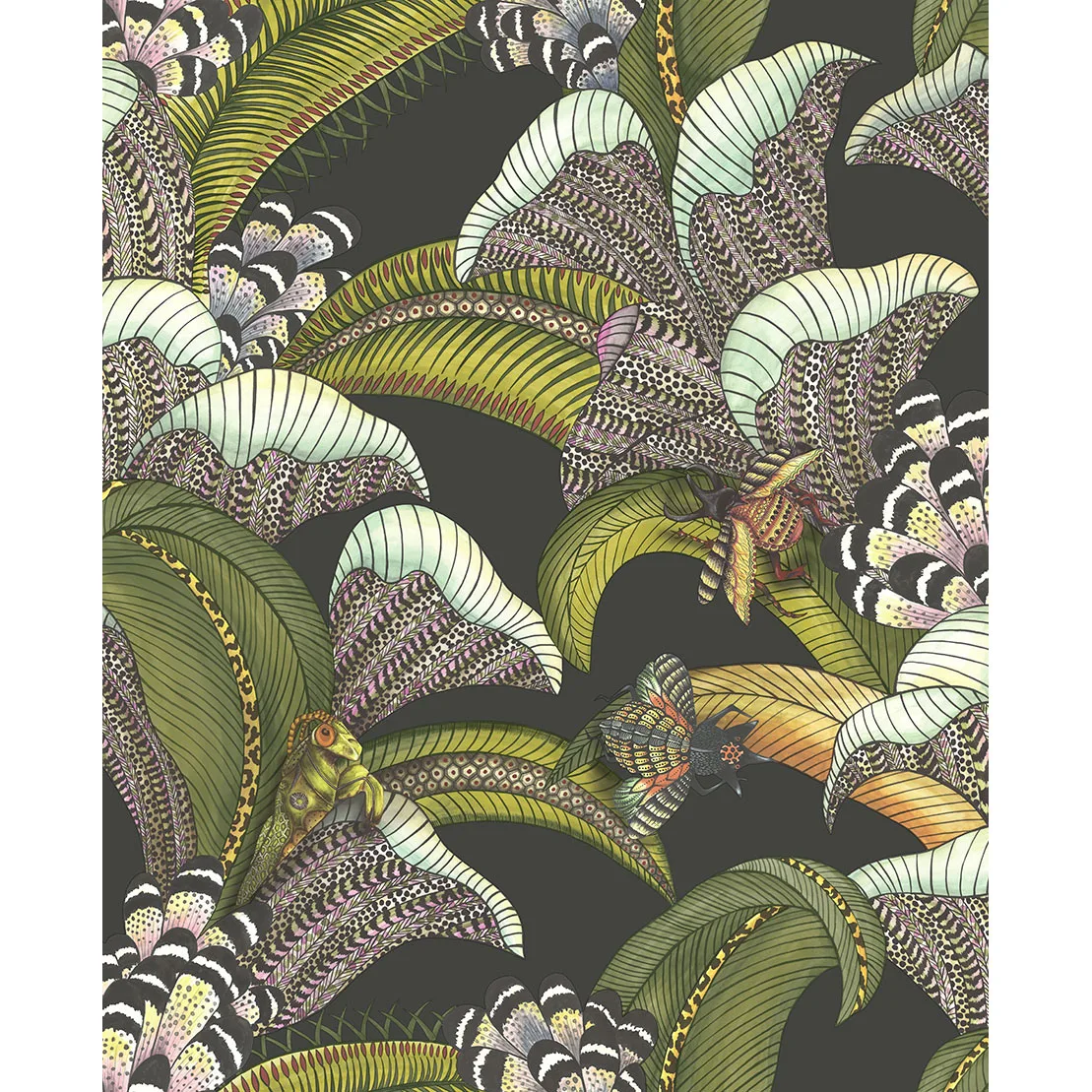 Cole & Son Hoopoe Leaves in Olive Black (119/1002.CS.0)