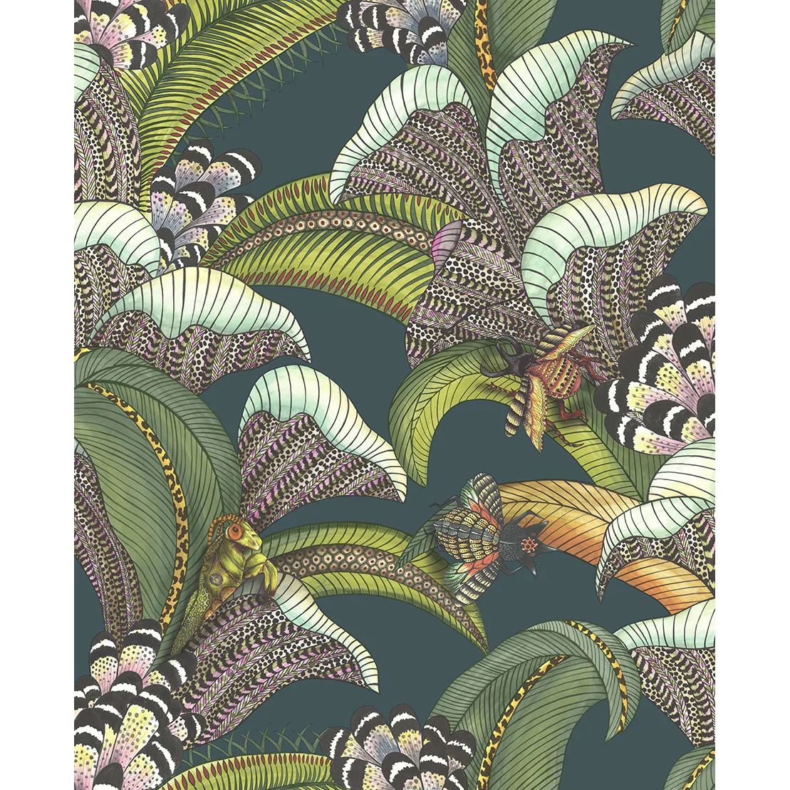 Cole & Son Hoopoe Leaves in Viridian (119/1007.CS.0)